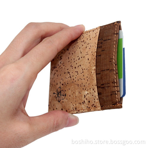 BOSHIHO Christmas Gift Raw Cork Slim Card Holder